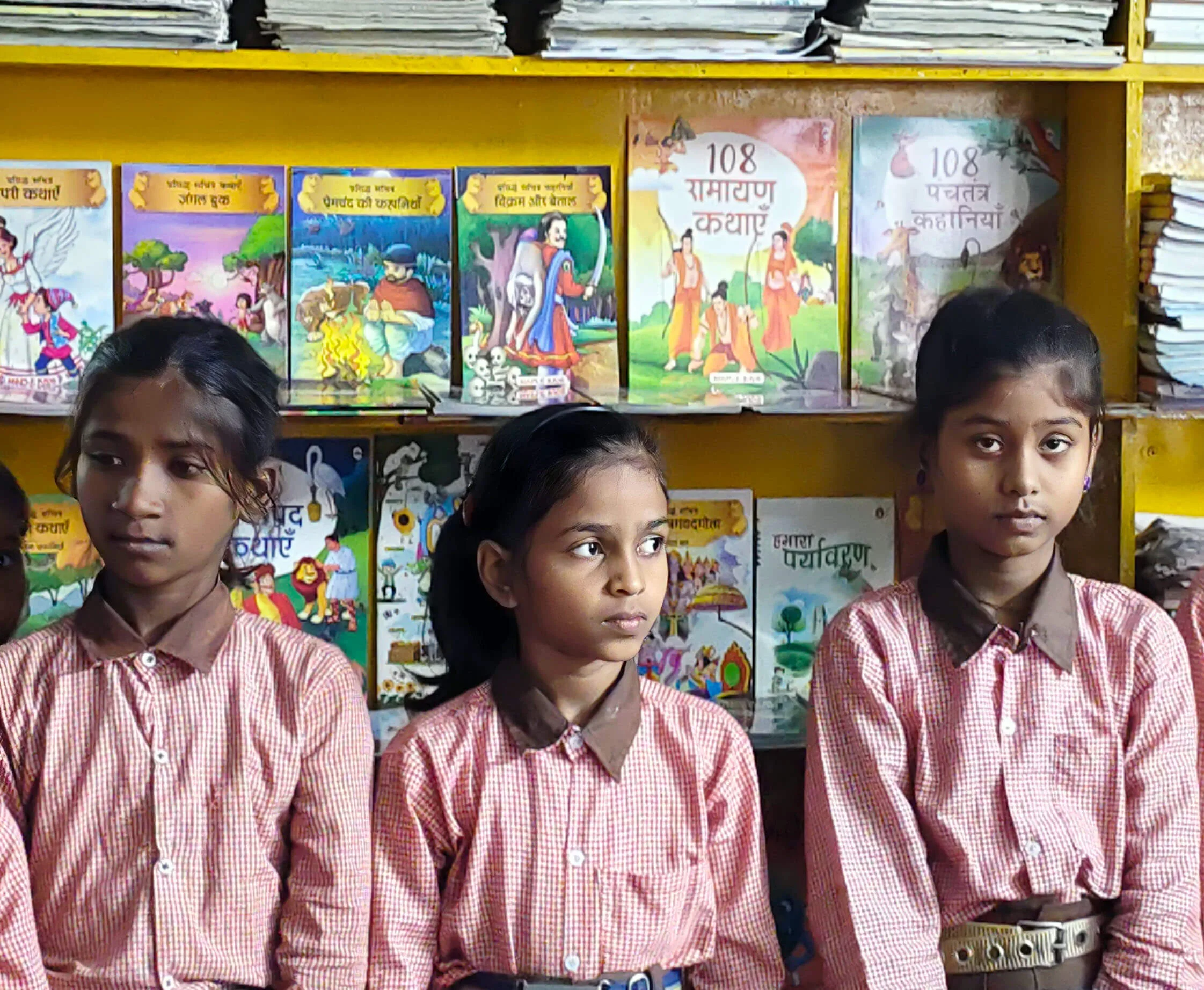Students engrossed in new storybooks