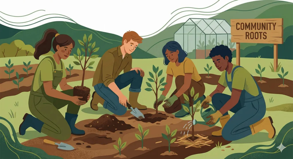 Youth volunteers planting saplings together to promote community service and environment protection on National Youth Day 2026